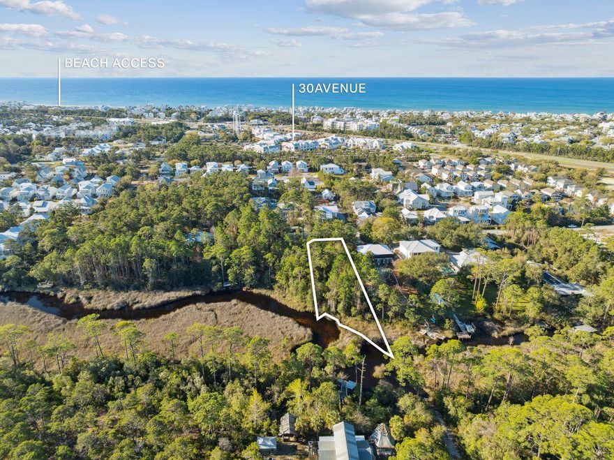 This exceptional half-acre lot in North Inlet Beach offers a rare opportunity to create a waterfront retreat with direct access to the gulf via Lake Powell. . With 86 feet of pristine lake frontage, the possibilities are endless -- imagine building a custom home designed to take full advantage of breathtaking views while enjoying the convenience of launching a boat, paddleboard or kayak right from your backyard.  Located just minutes from the sugar-white sands of the gulf and the charming community of Rosemary Beach, this property is surrounded by an area known for its scenic beauty, upscale shopping and world-class dining. Whether you're looking to design a serene private residence or an investment property, this location Close to 30Avenue and all the best that the Emerald Coast has to offer, this lakefront haven is a rare find with no HOA restrictions  giving you the freedom to bring your vision to life.