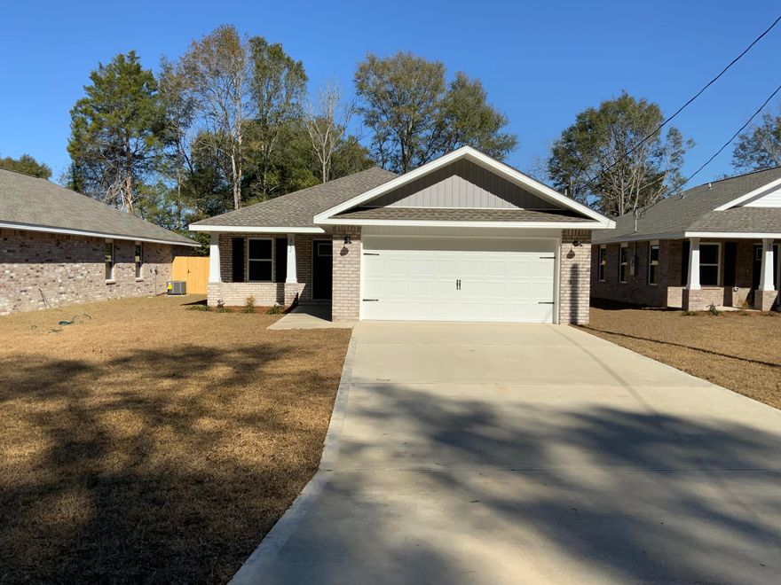 Brand New and will be PRIVACY FENCED! All brick construction features 2 car garage, covered porch off the kitchen for relaxing. Open floor plan features tray ceiling in living room, work island w/bar seating in kitchen, pantry, stainless steel appliances, shaker style cabinets with soft close doors/drawers,  additional bedrooms have large closets, master bathroom has double vanities and walk-in closet.  Carpet in bedrooms, luxury vinyl plank in common areas, quartz counter tops in kitchen and baths.  January completion date-call to see today!