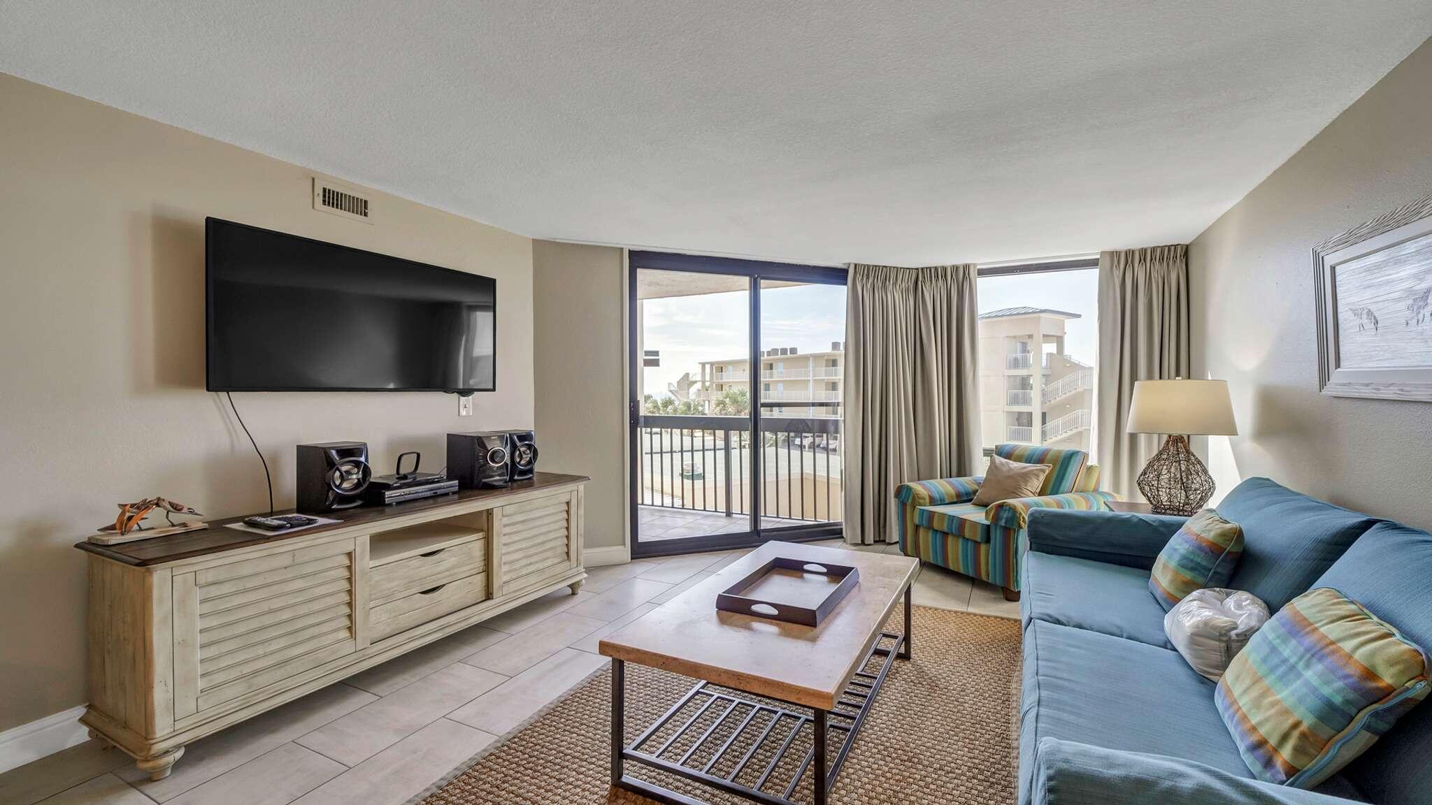 Owner PAID Assessments Due on renovation project. This will look like a NEW property, with all inspections completed for peace of mind. SunDestin Beach Resort is located in the heart of Destin and situated directly on the emerald waters of the Gulf of Mexico! This fully furnished, lovely unit offers the larger 1-bedroom floor plan, with the Master bedroom opening to the oversized balcony. This unit has been remodeled with stunning granite counter tops, white cabinets, stainless appliances, lovely tile in all high traffic areas and high quality LPV in the bedroom. This unit sleeps 4 comfortably with a king size bed in the bedroom and a queen sleeper sofa. This larger square footage also allows for a Murphy bed, which could bring the unit to sleeping 6, if desired. Investors will be pleased with the rental history and guests LOVE the amenities this resort offers: gulf front, indoor/outdoor pools, hot tubs,