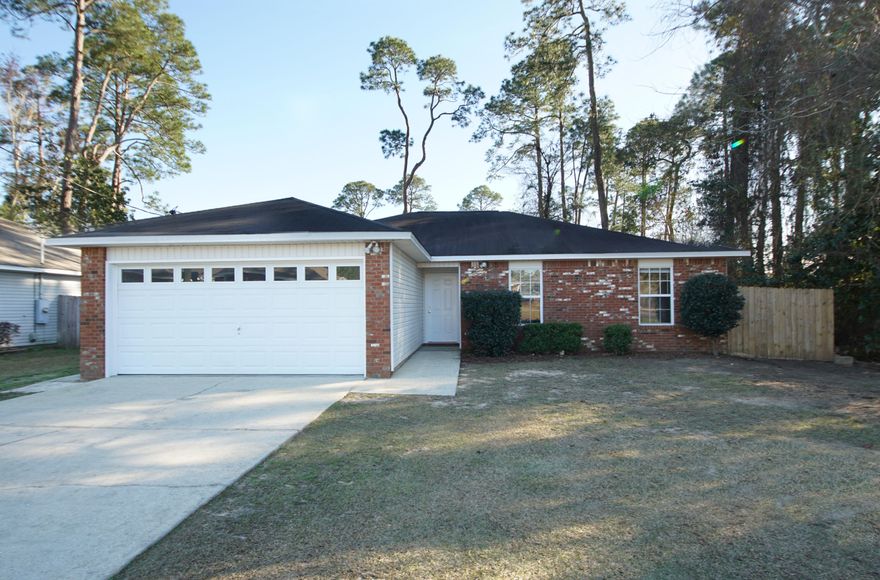 This home could be yours located within minutes of Eglin Air Force Base and the best sugar white beaches in the world graced with emerald green water. . The exterior of this home features brick and vinyl siding as well as vinyl soffits making it maintenance free. Home has 3 bedrooms and 2 baths. Kitchen is highlighted with breakfast bar, pantry, electric stove, double sink; garbage disposal and overhead plant shelve to display all of your treasures. For your convenience inside utility room. The master bedroom. Master bathroom has double vanity. Seller is going to put a new roof on the home
