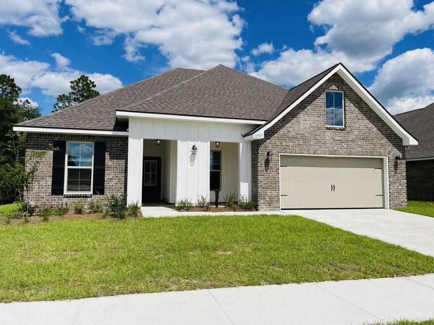 Awesome Builder Rate Incentives!  (Restrictions apply) The HICKORY III G in Patriot Ridge community offers a 5 bedroom, 3 full bathroom, open design. Upgrades added (list attached).Features: double vanity, garden tub, separate shower, and walk-in closet in master suite, double vanity in all other bathrooms, den, formal dining room, covered front and rear porches, boot bench at garage entry, recessed lighting, crown molding, ceiling fans in living room and master bedroom, smart connect Wi-Fi thermostat, smoke and carbon monoxide detectors, landscaping, architectural 30-year shingles, flood lights, and more!Energy Efficient Features:  electric water heater, a kitchen appliance package with a electric range, vinyl low E MI windows, and more!