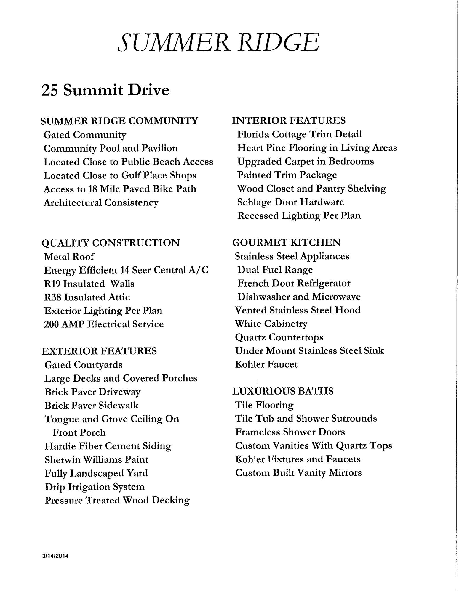 SUMMER RIDGE - Residential