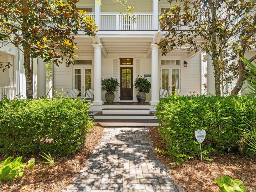 Located in one of WaterColor's most coveted areas, this expansive coastal retreat seamlessly blends timeless elegance with modern comfort. Designed by Christ & Associates, this over 4,000-square-foot home features a private pool, a charming carriage house, and more than 1,000 square feet of outdoor living space--perfect for embracing the relaxed, refined WaterColor lifestyle. As an added bonus, a 6-seat Tomberlin SS LSV Golf Cart with low mileage is included, offering a stylish and convenient way to explore the community and nearby beaches. Thoughtfully designed with five bedrooms, six full baths, a media room, and multiple cozy nooks, the home offers abundant spaces for quiet reading, remote work, or private relaxation.

A picturesque paved pathway leads to the grand columned front porch, setting the tone for the warm welcome that awaits inside. At the rear of the home, a two-car garage and additional paved parking provide ease and functionality. Inside, rich hardwood floors, a neutral color palette, and abundant natural light create a serene and sophisticated ambiance. The spacious family room features a cozy fireplace, soaring shiplap ceilings with exposed beams, and a statement chandelier, while multiple French doors offer seamless access to the poolside terrace.

The gourmet kitchen is designed to impress, featuring custom cabinetry, granite countertops, a large center island with bar seating, and top-of-the-line appliances. The open-concept layout flows effortlessly into the formal dining area and out onto the covered terrace, ideal for alfresco dining or unwinding under the stars. The softly lit private pool transforms the backyard into a tranquil, spa-like oasis for year-round enjoyment.

The primary suite offers a true sanctuary, complete with a feature fireplace, soaring ceilings, and a private sitting area. French doors open to a full-width balcony, perfect for enjoying coffee at sunrise or winding down at dusk. The spa-inspired bath features a freestanding soaking tub, a frameless glass shower, and a granite-topped double vanity.

For guests or extended family, the private carriage house offers a full kitchen, a comfortable sitting area, a spacious bedroom with an en suite bath, and a private balcony. Additional features throughout the home include custom draperies, a Sonos sound system, and three A/C units to ensure year-round comfort.

This exceptional residence places you just moments from WaterColor's world-class amenities, including nine resort-style pools, pocket parks, and miles of scenic trails. The Town Center's boutique shops and the renowned WaterColor Beach Club are just a short stroll away, with 30A's vibrant dining and entertainment options close by. Whether you're seeking a primary residence, a vacation retreat, or a turn-key income-producing property, this **remarkable homewith included luxury golf cart**offers an unmatched lifestyle in one of 30A's most desirable coastal communities.