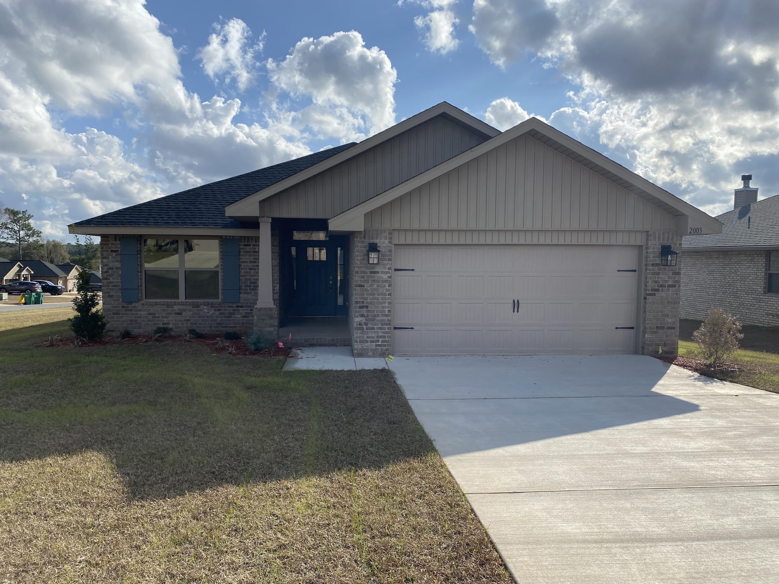 This 1820 square foot home is one of our most loved floorplans. It is being built in North Crestview in our neighborhood Ridgeway Landing. Ridgeway is close proximity to shopping, restaurants, schools and the hospital. It offers 4 bedrooms, and 2 full bathrooms. It comes with a covered back porch, vaulted living areas and a breakfast bar. This home is 4-sided brick, comes fully sodded and landscaping package, irrigation system, 2 car automatic garage, and an excellent warranty. Some upgrades that were added to this home include granite countertops throughout, craftsman style elevation, Coretec Pro-Plus flooring with carpet only in the bedrooms, and a 5ft walk in shower in the master bathroom. Ridgheway Landing also has a community pool for your enjoyment.