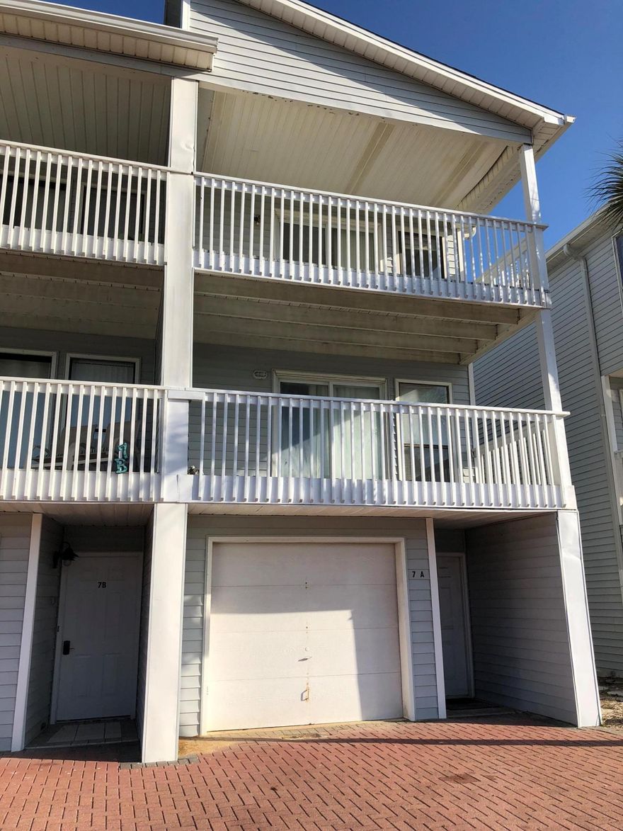 Great Investment!! Seahaunts is a gated Gulf front community steps from the beach with direct beach access. This 3 story townhome is perfect for a vacation rental or a second home. In addition to the 3 bedrooms and 2.5 baths there are two spacious balconies and a fireplace in the family room. The community has lots of parking and green space. You can walk to shops and restaurants at Gulf Place and Shunk Gullys. This home has not been occupied and needs work. It is being sold ''AS IS''. Perfect for an investor or handyman.