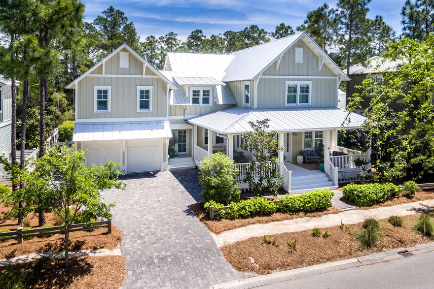 Stunning home in Watercolor of Scenic 30A! 95 Pine Needle Way exhibits gorgeous finishes throughout its exceptional floorplan that features six ensuites. Enjoy a turnkey coastal lifestyle, as this opportunity shall convey beautifully furnished, as professionally designed and decorated by Duce & Company Interiors. This home has been meticulously maintained as an infrequently utilized second home--never rented since newly being constructed. The lot is expansive, accommodating a wonderful backyard with a heated pool, and enjoying a tranquil greenspace as a backdrop.Please inquire for further details and to schedule your private showing.