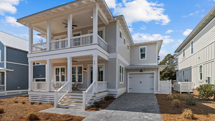 Available now with a move-in special--sign a lease by Sept. 5 and enjoy the first half of September free! This furnished 4BR/3.5BA home at 40 Cabana Trail in Lakeside Village, Blue Mountain Beach (30A), is move-in ready and ideal for a 6-12 month rental. Featuring coastal furnishings, a modern kitchen, laundry on the main level, and multiple bedrooms upstairs for privacy, this home offers comfort and convenience. Enjoy outdoor living with a spacious front porch, covered back patio, and upstairs balcony. Parking includes two driveway spots, an extra space out front, and rare garage storage. Just steps to the community pool and minutes to the beach by bike or golf cart, with local favorites like Blue Mountain Creamery and Red Fish Taco nearby.