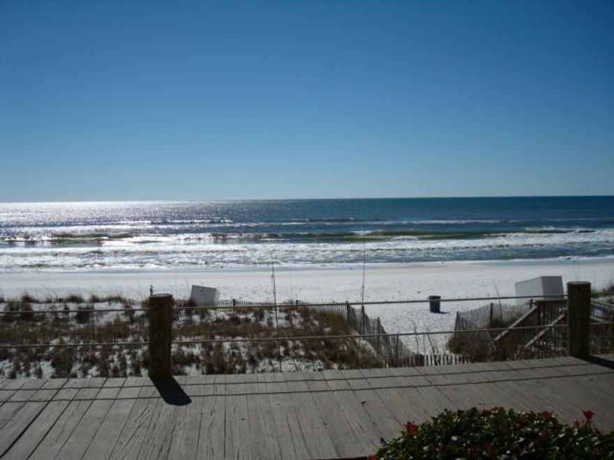 First floor GULF FRONT remodeled condo at Crystal Sands Condominium. Features include granite counters, tiled back splash, and stainless appliances. The living room has tiled floor and the bedroom has new carpet! Amazing rental history! Buyer to verify sq footage!