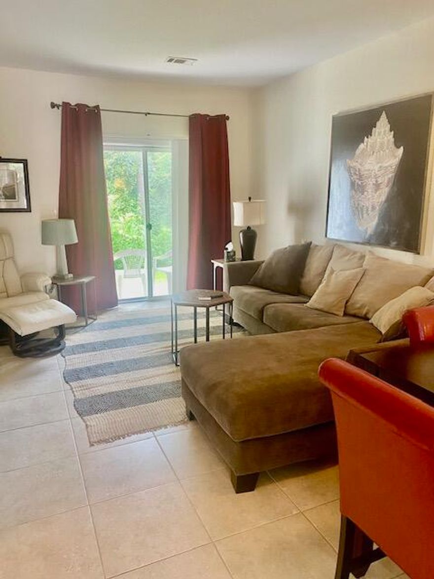 This first floor corner end unit #6104 offers privacy and  side windows that provide sunlight.  No one beside you or behind you, with wooded back yard that make it very private. 2BR, (Primary BR has private bath), 2 BA,  Heron's Watch offers convenience, security and serenity.  Just off 30A in a gated community, easy walk to Eastern Lake, small dock on Eastern Lake, restaurants, shopping and Point Washington State Forest. Easy bike ride to the beach or bike trails right out your door. Furnishings negotiable. Sound system in Living Room excluded & personal items