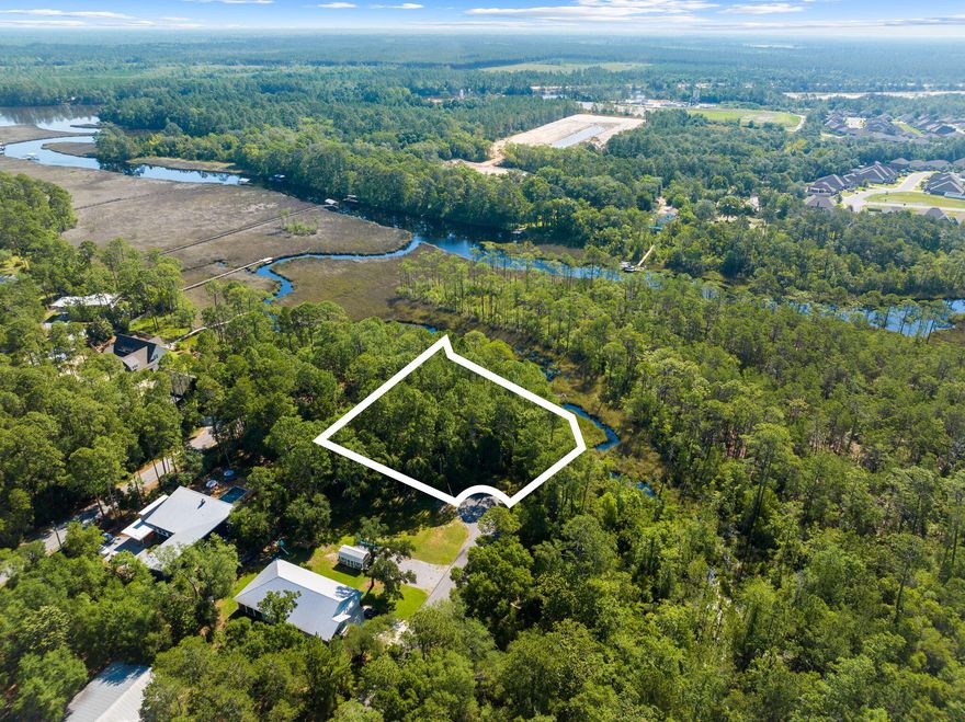 Rare 0.57 acre waterfront opportunity on Peach Creek, spanning 133 feet in width and 188 feet in depth. Build your dream home in the privacy and natural beauty of Point Washington with no HOA fees. Located in close proximity to 30A, you can take advantage of the great entertainment, restaurants, and live music that the area has to offer. A boat launch and Eden State Park are a few blocks away from this lot. Parcel lines approximate, buyer to verify any and all information deemed important.