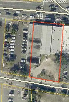 Old Tringas Theater and other retail buildings in downtown Fort Walton Beach