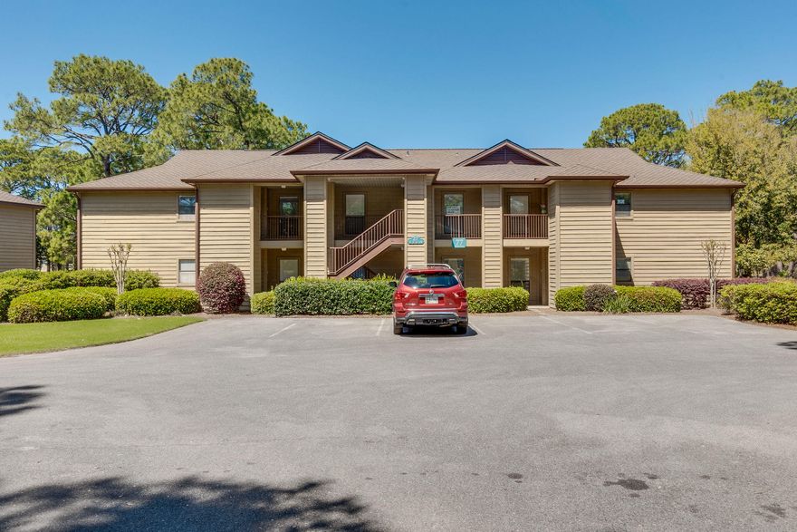 Take a look at this ground floor 3 br condo in Seascape. Features include: open floor plan, tile in the living area and carpet in the bedrooms, large master suite, views of the lake and 17th green. Sold fully furnished and rental ready, though it has not been rented. Seascape amenities include 18 hole golf course, 5 pools (1 heated), 2000 feet of gulf frontage, tennis courts, restaurants. Close to shopping as well. Don't miss this opportunity!