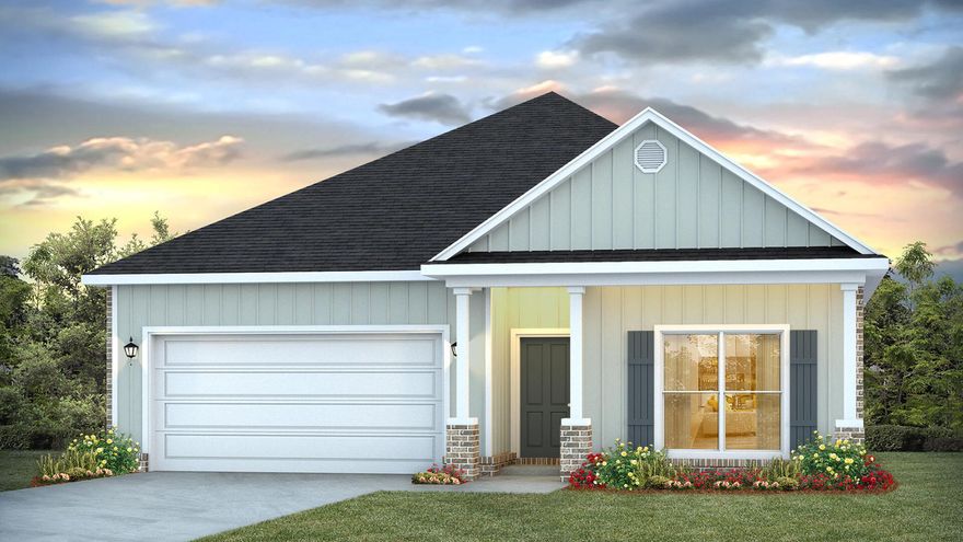 Welcome to 77 Gray Owl Drive E, a new home under construction, at Owl's Head Farms in Freeport, Florida. As you step inside this home you will find an open and spacious layout designed for comfortable living. The kitchen is equipped with an appliance package that includes a smooth top stove, microwave and dishwasher as well as an undermount single basin sink with a dedicated water filter faucet and a functional center island. Modern finishes of the kitchen include quartz countertops, white upper and lower cabinetry and brushed nickel plumbing fixtures. The kitchen opens directly to the dining area and living room, creating a seamless space for relaxation or entertaining guests. The high 9' ceilings and additional tray ceilings in the living and primary bedroom create a luxurious feeling.