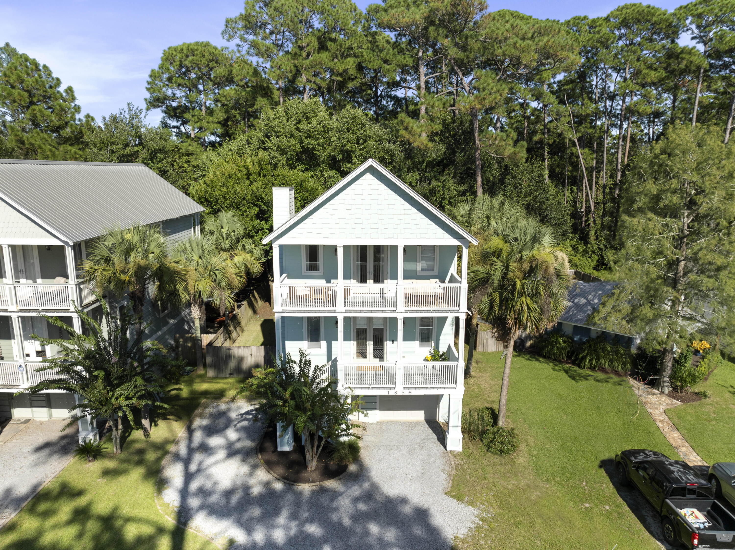 Less than 4 miles to the Gulf's sugar-white beaches! This beach-style home is perfectly suited for a full-time resident or as an investment property. From the moment you arrive, you're greeted by large covered front porches that set the tone for relaxed coastal living. Inside, the home showcases 9-foot ceilings throughout and an open, airy layout filled with natural light. The main level features gorgeous new wood floors, a spacious living area, open dining room, and a bright kitchen with granite counters, stainless appliances, and breakfast bar that flows seamlessly for everyday living or entertaining. A walk-in pantry and powder bath add to the convenience of entertaining guests. The large primary suite offers a peaceful retreat with an ensuite bath, generous walk-in closet, and access to the 2nd covered porch. Two additional bedrooms and a full bath provide ample space for family or guests. Convenient upstairs laundry adds to the thoughtful design. Outdoor living shines with a third large covered porch off the kitchen, perfect for morning coffee, evening cocktails, or simply enjoying the breeze. The huge, fenced backyard is ideal for pets, gardening, or gatherings with plenty of room to add a pool. An oversized two-car garage provides extra room to store kayaks, paddle boards, and more, plus an extended driveway to park your boat. Located within ?? mile of Cessna Park and a public boat ramp, you'll enjoy easy access to Hogtown Bayou and Choctawhatchee Bay for boating, fishing, and waterfront sunsets.