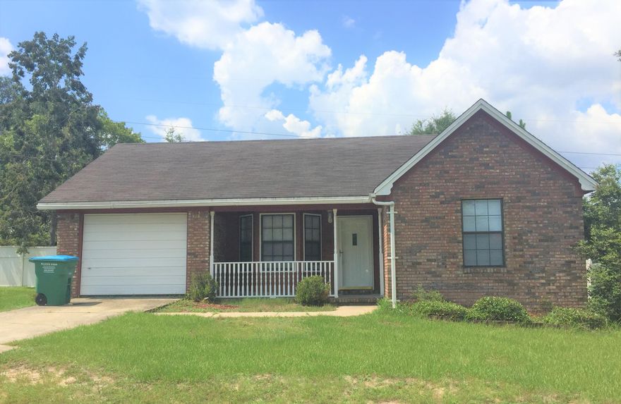 South of Interstate 10. This  3 bedroom 2 bath is waiting for you.  Great open floor plan, with split bedrooms.  Granite counter top, pantry, and lots of cabinets for storage.  Dining area just off the kitchen.  Tile in main living area with carpet in the bedrooms.  Back deck opens up to a nice sized back yard.  Lots of room for the kids to play.
