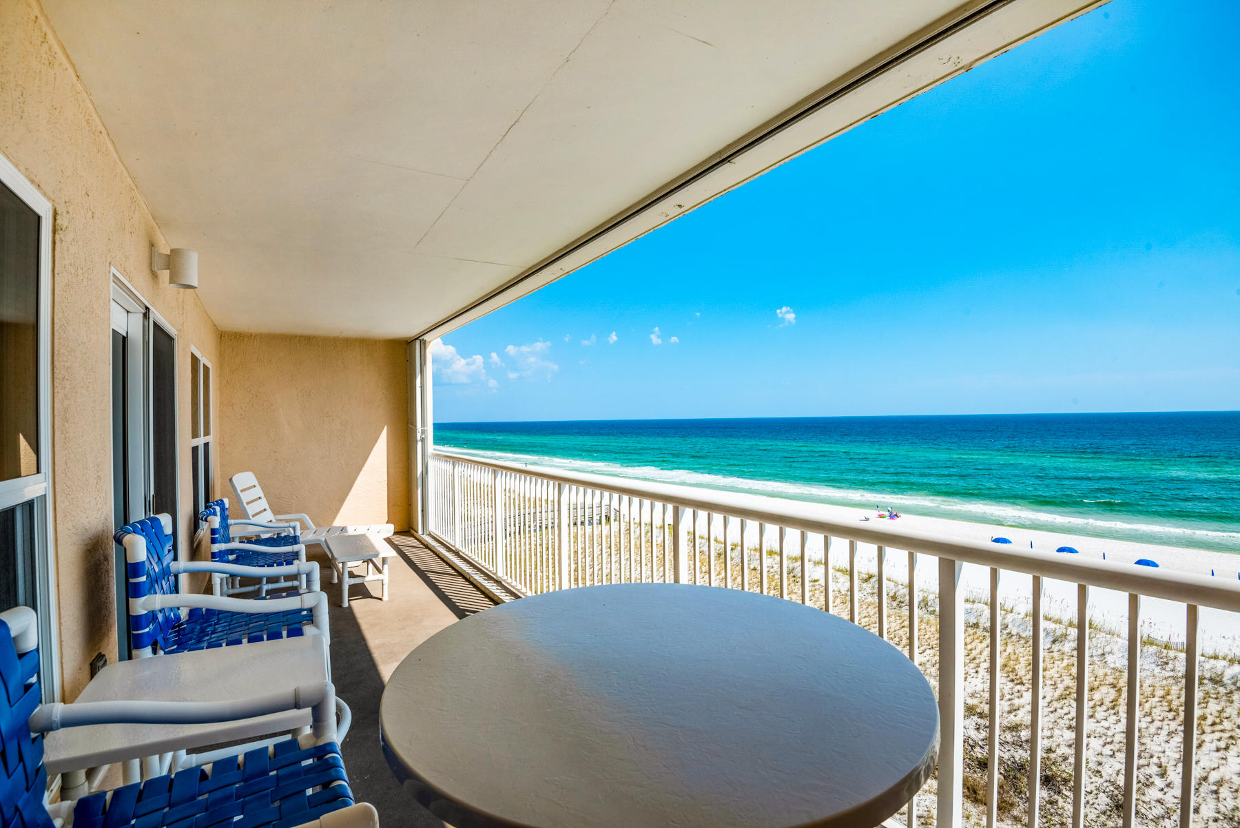Only 2 Bedroom currently on the market in Islander! Spacious open floor plan provides room to relax or entertain which carries out to the 228 sq.ft. balcony offering expansive views of sugar white sand & emerald waters of the Gulf. Condo is beautifully furnished with coastal decor. Gulf front balcony features Hurricane Shutters as well as hurricane rated patio door. Islander features a Gulf Front pool and sundeck, BBQ grilling area, fitness room, shuffle board, expansive lobby with guest services desk with on-site staff, furnished meeting room w/kitchen is ideal for those very special occasions. Owners have covered parking and plenty of parking for guests.