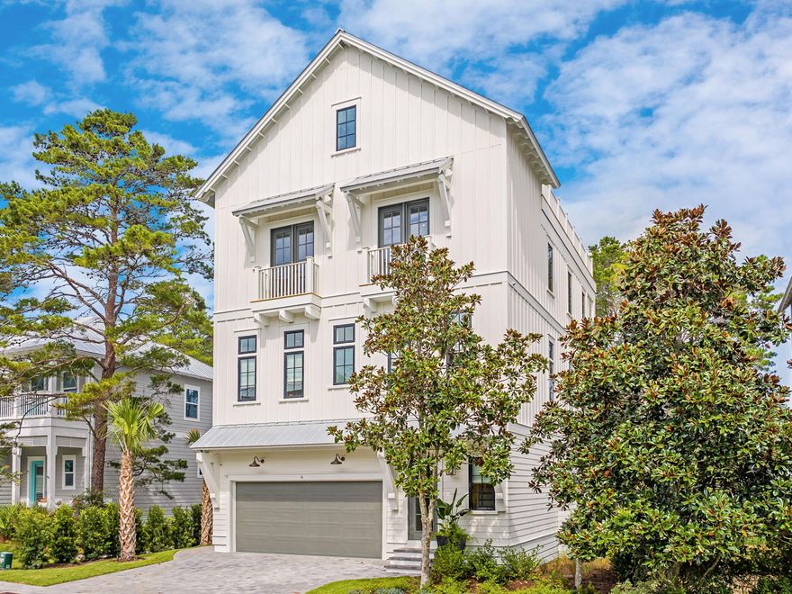 Recent Appraisal on file for $2,315,000. Artistically marrying coastal design with contemporary luxuries in a developed waterside community, this four story, 3,578 square foot home by 30A Builders encapsulates elevated construction with total livability. Located near the community pool, clubhouse and kayak launch, this property gifts future owners and guests views of Lake Powell and plentiful spaces for work, play and relaxation. The first level of the home welcomes with shellstone floors, custom artwork nooks with lighting, and a three stop elevator. A private flex room, ideal for a bunk space, home office or ground level sitting area  provides convenience as well as direct access to the backyard oasis. Featuring lush landscaping, a large private pool and artificial turf, the fully fenced backyard is perfect for soaking up the sun or enjoying sunset with friends and family. A guest room and shared full bath provide additional accommodations on the first floor. 
Featuring a reverse floor plan, this new construction home offers a modern chef's kitchen, glass front butler's pantry, wet bar, dining and living room, all flooded with natural light thanks to floor to ceiling large panel windows. The black ZLine gas range and white oak cabinet doors add a touch of organic refinement to the spacious layout, while additional seating around the eat-in island and outdoor seating on the second level covered porch provide endless opportunities for transitional living. The second level of this home also offers a curated full bath and guest bedroom with oversized windows, ample sized closets and designer fixtures. 

The third level features a primary suite with freestanding tub, oversized walk-in shower and custom plaster vanity, and walk-in closet. The third floor balcony is also off the primary suite, providing a transitioning living space filled with privacy and lake views. A full bath, guest room, laundry and bunk room are also provided on the third level alongside a cozy living space with beverage bar. 

The fourth level provides an additional flex space plus access to the top level living deck with summer kitchen, covered dining space and endless open area for entertaining and relaxing, all with direct views of Lake Powell.  Home can be sold furnished, contact Listing agent for further details. 

