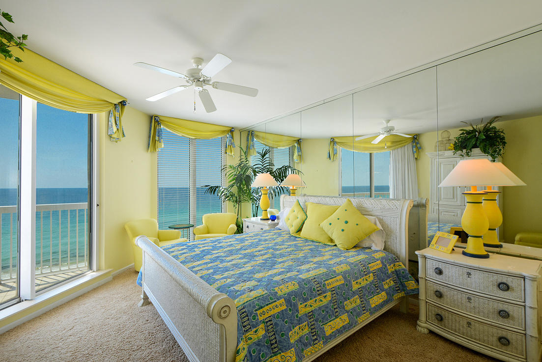 This 4 bedroom, 3 bath END unit located on the East side of the East Tower will easily accommodate a large number of folks. Silver Beach is only 110' from the beach where you can enjoy the gulf of Mexico, dual pools, bar bq, as well as a beautiful lawn facing the Gulf. There are so few 4 bedrooms available for rentals, this 2080' unit would be great to place on a short term rental program or use for your own personal use. Unit comes with a storage unit and deeded parking space in the garage. Buyer to verify all information important to them.