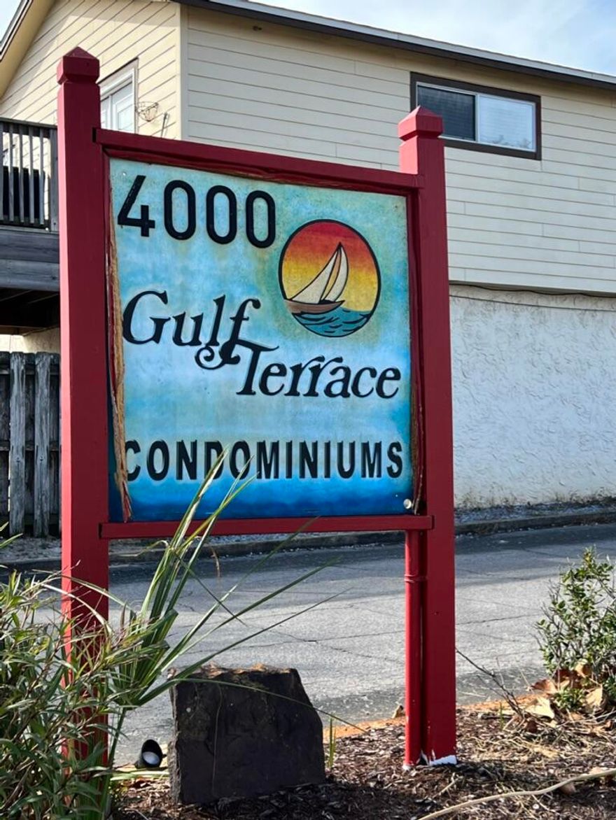 INVESTMENT OPPORTUNITY! This one bed, one bath condo is looking for the right buyer to fix it up to their standards. The porch has been closed in on this unit, adding more square footage from the original floorpan. Several updates done but much work still to be completed. Gulf Terrace has a great central location in Destin, close to the beach, the Destin Executive Airport and plenty of dining and shopping. Long term and short term rentals are allowed here making it an amazing opportunity for someone looking to maximize their profit on a rental property.