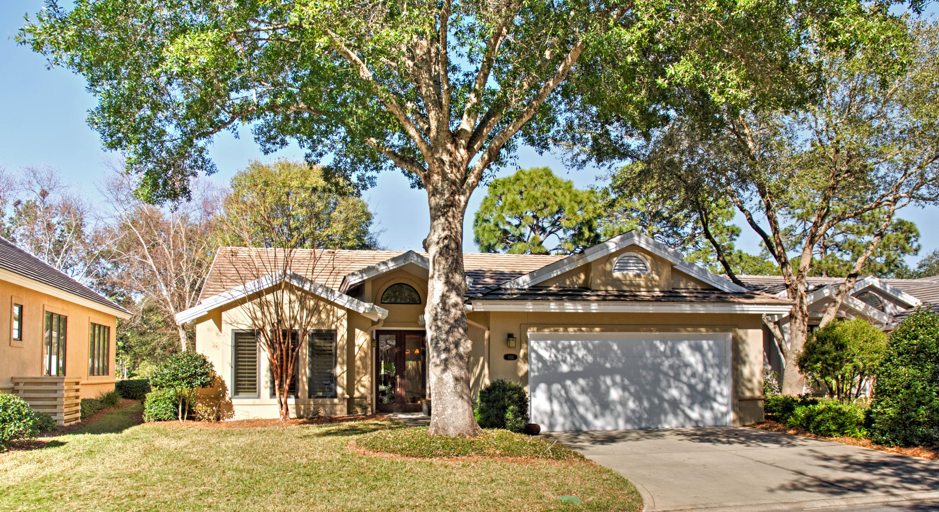 This Beautifully decorated and totally renovated home is a MUST SEE. The three bedroom two and a half bath home is being sold furnished including accessories. The living area, kitchen and dining room are very open and great for entertaining. The kitchen has a large island, stainless steel appliances and a gas cooktop. There is also a large sunroom off of the main den which offers another great place for family fun. The master bedroom is very large, opens up to the sunroom and has a fabulous master bath. The home sits on ninth fairway of the beautiful Baytowne Golf Course with great wide open views. There is a large two car garage and spacious laundry room with additional cabinets. This is the perfect home for a permanent residence in a great neighborhood or a wonderful vacation home.
