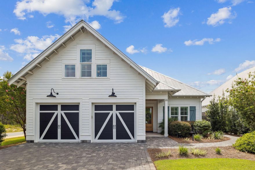 Ideally situated on a corner lot less than a quarter mile from the beach and the vibrant town center of Gulf Place, this beautifully upgraded home offers refined coastal living in a sought-after, non-rental community. Featuring four bedrooms, four bathrooms, and a spacious 15x24 ft bonus room, this thoughtfully designed home provides both functionality and comfort in a prime location. Surrounded by mature palms and pines, the private backyard is a tranquil escape, complete with a saltwater pool, pavered lounging area, and a screened porch ideal for relaxing or entertaining year-round.

The home's layout lives primarily on the first floor, where you'll find three bedrooms and three full bathrooms. The luxurious master suite, located at the rear of the home for added privacy, overlooks the serene backyard. Its spa-like en suite bath includes dual vanities, generous storage, and a large walk-in shower with dual shower heads, including a rain feature.

The chef's kitchen is a standout, featuring a large island, farmhouse sink, quartzite countertops, white cabinetry, and premium appliancesincluding an induction cooktop, built-in oven, and microwave. Stylish finishes and textured subway tile blend beautifully with the open-concept dining and living areas, making this space perfect for gatherings and everyday living.

Upstairs, a versatile landing leads to a spacious fourth bedroom with vaulted ceilings, providing ample space and privacy. Adjacent to it, the oversized bonus room is ideal for use as a media room, home gym, or playroom. A heated and cooled storage closet located just off the bonus room adds valuable flexibility and utility.

Additional highlights of the home include engineered hardwood flooring throughout, custom plantation shutters, a central vacuum system, gray-painted shiplap accents, and energy-efficient spray foam insulation in the attic. The oversized garage features epoxy-coated floors and a 240V/50A outlet ready for electric vehicle charging.

Just steps from the beach and favorite local spots like Shunk Gulley Oyster Bar and The Perfect Pig, this home blends thoughtful design, stylish upgrades, and a premier location into an exceptional coastal retreat. Multiple public beach access points are located just minutes away, making it easy to enjoy the sugar-white sands and emerald waters of 30A.

