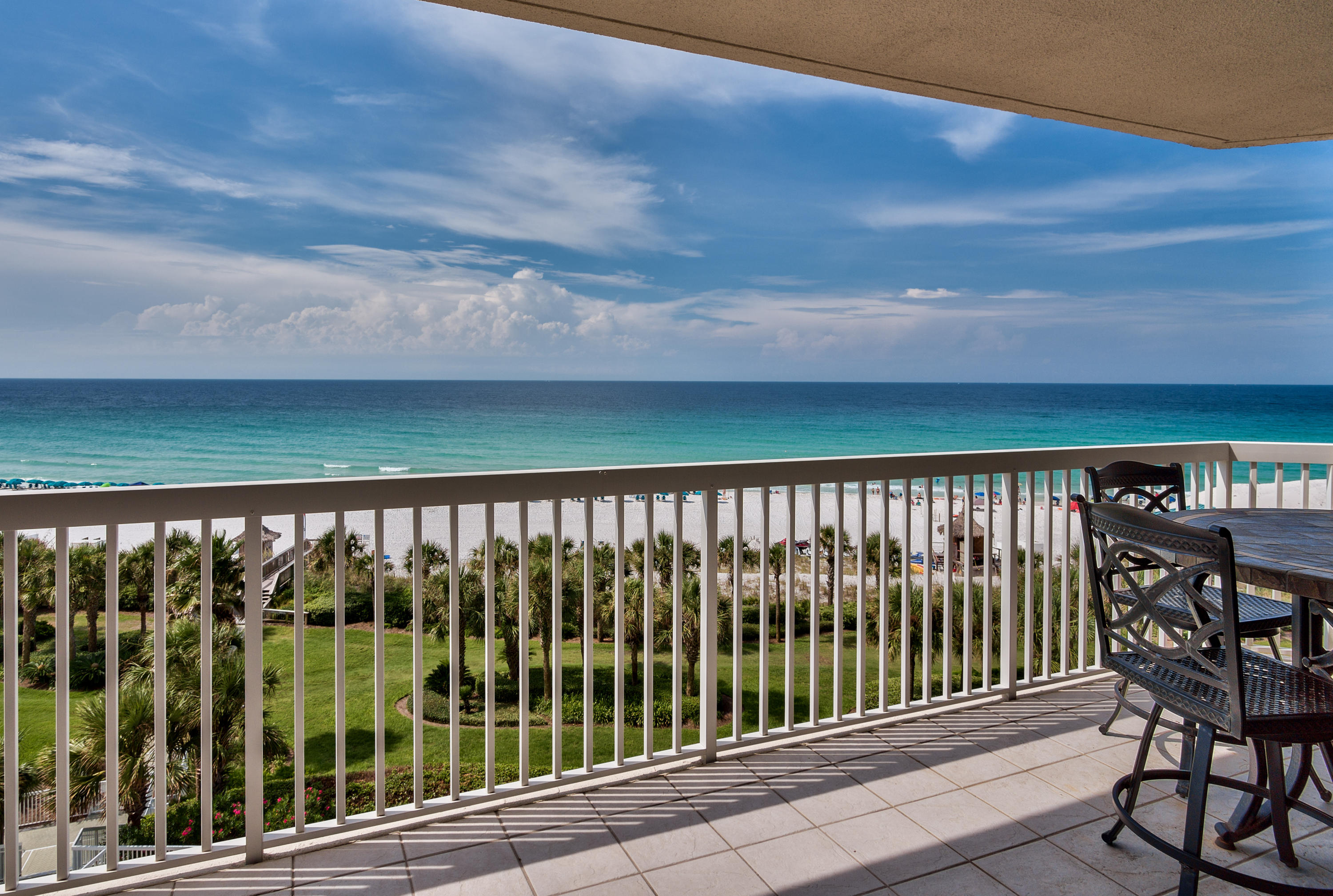 Best looking condo in St. Maarten! Fabulous unit ideally located on the 6th floor in center of building, with gorgeous views of the gulf. This unit has been beautifully updated with travertine flooring in the living, dining, kitchen, hallways and baths. All 3 bedrooms have hardwood floors. The 3 bathrooms have all been updated with travertine showers and upscale vanities. The master bath is exquisite with seamless travertine shower, whirlpool bath and two separate mirrored vanities with very unique lighting. The kitchen has been updated with faux finished cabinets, stainless appliances, including wine cooler, and granite countertops. There is a huge laundry room with sink and a back door used as a service entrance and just a few steps to the trash chute, Other features inc
