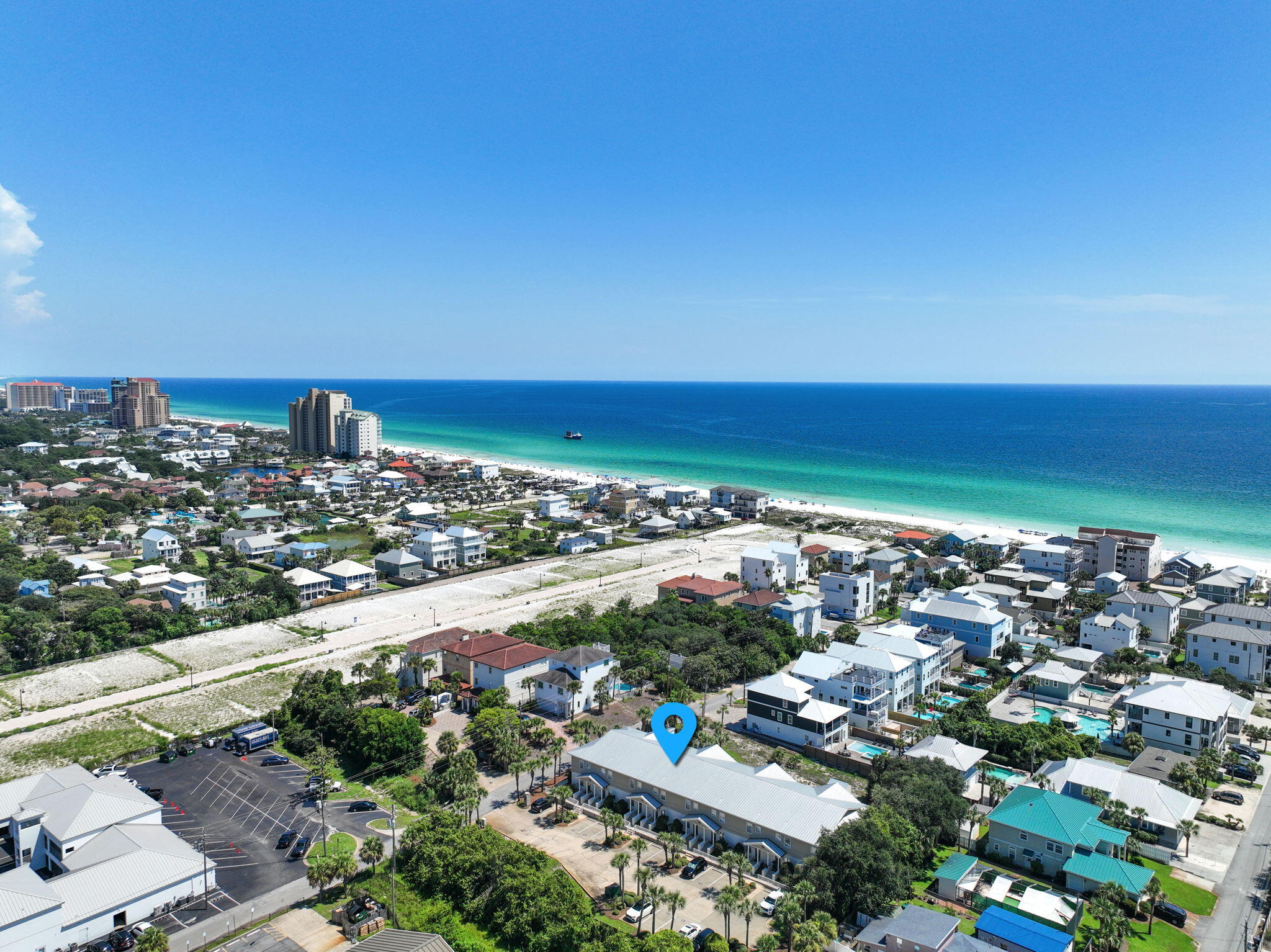 Lowest Priced 3-Bedroom Townhome South of Hwy 98 in Miramar Beach - Gulf Views, Deeded Beach Access, and Only 10% Down with Local Lender and VA LOAN APPROVED!Welcome to Spyglass Townhomes, a low-density, luxury townhome community just steps from the white sand beaches of Miramar. This beautifully furnished 3-bedroom, 3-bathroom residence offers a rare opportunity to own south of Highway 98 at an unbeatable value.Enjoy Gulf views and pool views from your private second-floor balcony. This spacious two-story unit features all-new flooring installed within the last year, an updated kitchen with granite countertops, and vaulted ceilings that enhance the open, airy layout. The ground-floor master suite includes a soaking tub and separate shower for added comfort. Read more... Additional highlights include:
Just steps to the boardwalk to the beach access
Private lower-level patio
Community pool just steps away
Two assigned parking spaces
Small, quiet complex with only 9 units
Located across from Silver Sands Premium Outlets and just minutes from Grand Boulevard, golf, fine dining, and entertainment. Also nearby is the popular Sand Trap Beach Access and Dolphin Reef for snorkeling.
Whether you're looking for a full-time residence, second home, or investment property, this turnkey townhome checks all the boxes. Financing available with as little as 10% down through a preferred local lender.
Don't miss this opportunity to own a piece of paradise in Miramar Beach.