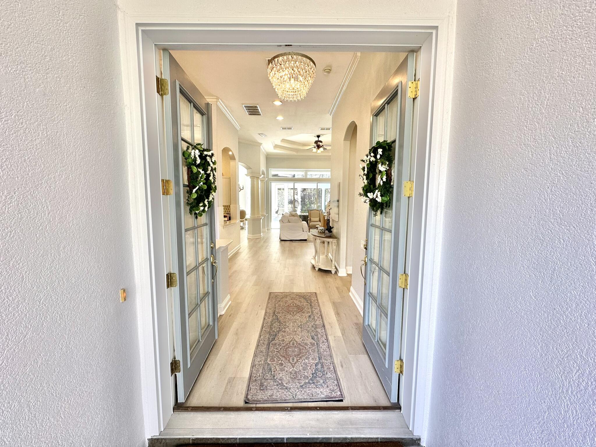 Located on a private end lot and shielded by greenery, this Mediterranean-style home was built for Florida living. The 0.67 acre lot creates one of the largest back yards in Burnt Pine with shady mature pines and ample space for the three-car garage and capacious storage. Set in Burnt Pine, one of Sandestin's most exclusive gated neighborhoods, the home has a study which would make a nice fifth bedroom if required. New HVAC, flooring, countertops, appliances, tile roof, insulation and more. 6-Seater golf cart is included as is the backyard playscape. Total home water filtration and tankless water heater for eco-efficiency, this beautiful home combines attractive architectural features with practicality. *One story home 3583 Sq. Ft
*4 Bedrooms 3.5 Baths Plus Den/Guest bedroom
*New kitchen cabinets and Quartz countertops 2020
*New high end Kitchen appliances 2020
*Bathrooms upgraded 2023
*New tile roof 2023 $120,000
*New AC 2022
*New flooring throughout the house 2024
*Newly painted inside and outside 2023
*Walk-in Pantry
*Huge Laundry Room
*Closets all have built in shelves and drawers
*Screened outdoor living area with pool, new grill and refrigerator 2024
*Backyard Playscape for children or grandchildren
* 3 car garage + golf cart
*New attic insulation 2024
*New Landscaping 2024
*New Outdoor Sconces by garage 2023
*New ADT Security System 2021
*Bar Remodel 2021
*New Tile around Fireplace 2021
*New refrigerator, Washer and Dryer 2020
*New Sod 2022