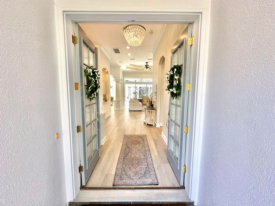 Located on a private end lot and shielded by greenery, this Mediterranean-style home was built for Florida living. The 0.67 acre lot creates one of the largest back yards in Burnt Pine with shady mature pines and ample space for the three-car garage and capacious storage. Set in Burnt Pine, one of Sandestin's most exclusive gated neighborhoods, the home has a study which would make a nice fifth bedroom if required. New HVAC, flooring, countertops, appliances, tile roof, insulation and more. 6-Seater golf cart is included as is the backyard playscape. Total home water filtration and tankless water heater for eco-efficiency, this beautiful home combines attractive architectural features with practicality. *One story home 3583 Sq. Ft
*4 Bedrooms 3.5 Baths Plus Den/Guest bedroom
*New kitchen cabinets and Quartz countertops 2020
*New high end Kitchen appliances 2020
*Bathrooms upgraded 2023
*New tile roof 2023 $120,000
*New AC 2022
*New flooring throughout the house 2024
*Newly painted inside and outside 2023
*Walk-in Pantry
*Huge Laundry Room
*Closets all have built in shelves and drawers
*Screened outdoor living area with pool, new grill and refrigerator 2024
*Backyard Playscape for children or grandchildren
* 3 car garage + golf cart
*New attic insulation 2024
*New Landscaping 2024
*New Outdoor Sconces by garage 2023
*New ADT Security System 2021
*Bar Remodel 2021
*New Tile around Fireplace 2021
*New refrigerator, Washer and Dryer 2020
*New Sod 2022

