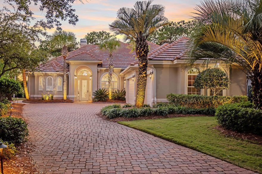 Beautifully remodeled home nestled within the confines of Destin's premier gated golf course community, Regatta Bay. Located in the highly desirable Sailmaker section, this home is prominently positioned along the 5th hole of the golf course overlooking the lake. A harmonious blend of indoor and outdoor living space invites you to entertain guests, or simply relax. The main level has recently undertaken a substantial remodel in the living/dining areas to include the removal of old arches and addition of clean lines, repositioning of fireplace, the addition of custom cabinets/shelving, and more. Upon entry of the home you are welcomed to an open floorpan concept that includes the living/dining/kitchen areas. The main level also contains the Primary Bedroom/Bath with luxurious chromotherapy