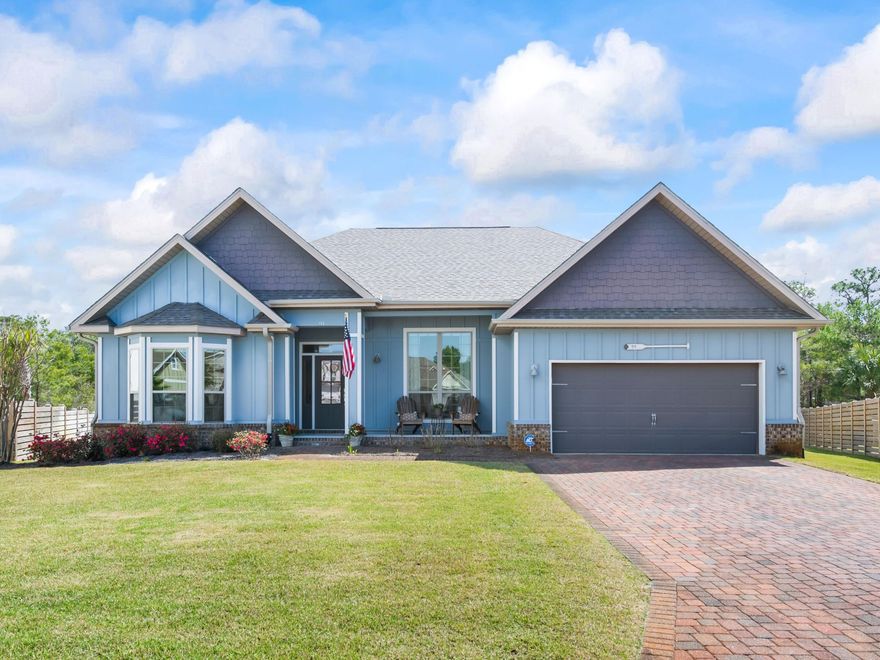 Envelop yourself in privacy and serenity in this well-maintained home in Cypress Breeze Plantation that sits on a cul-de-sac and abuts Point Washington State Forest. Positioned behind a gated entrance, this three-bed, two-bath home encompasses nearly 2,200 square feet of living space with a bonus room that could be used as an additional bedroom or office. Notable finishes throughout the home include granite counters. stainless steel appliances and an ice machine in the kitchen as well as wood flooring in the living and dining areas and carpeting in the bedrooms. A screened porch is ideal for morning coffee or balmy summer evenings overlooking nature.
