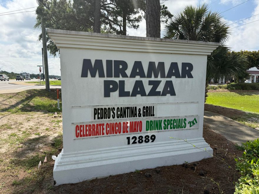 Great investment opportunity to own commercial retail condo in Miramar Plaza on US Hwy 98 in Miramar Beach across from McDonald's and the new Botanic Apartments.  Unit 105B has 1716 SF of space presently occupied by restaurant with lease.  Gross rent $43,200 annually with tenant paying utilites and maintenance.  Owner pays insurance, taxes and CAM fee.  Tenant has first right of refusal for purchase.  See general notes under documents tab
