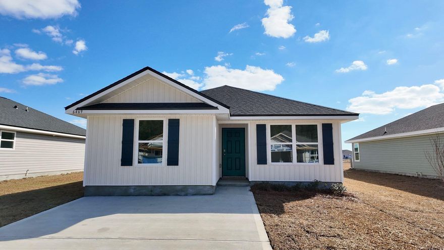 The charming Rivers Cove community offers residents use of it's gorgeous Community Pool, Community Room and Playground. The ''Sullivan'' plan is a cozy cottage style home with no wasted space, a desirable open design for relaxed living. A stylish 4 bedroom, 2 bath home, plus a large storage room. Easy care beautiful wood look flooring, delightful kitchen with stainless appliances, quiet dishwasher, smooth top range, built in microwave and pantry. Also included is Fabric hurricane door/window protection and a Smart Home 'Connect' system with several convenient Smart Home Devices. ALL LISTING pictures, colors, features, and size may vary. Square footages are approximate.
