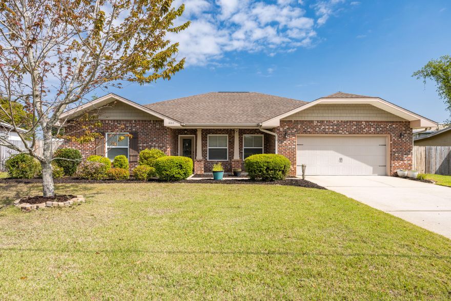 This stunning Tracey Acree-built home offers the perfect blend of modern elegance and everyday comfort. With 10-foot ceilings, crown molding, and a semi-open split floorplan, this 10-year-old gem is designed to maximize space and natural light. The spacious bedrooms and bathrooms feature laminate and tile flooring throughout making maintenance a breeze. At the heart of the home, the dream kitchen is a chef's paradise, complete with a built-in commercial-style fridge and freezer, granite countertops, and rich maple cabinets. Whether you're hosting guests or preparing family meals, this kitchen is as functional as it is beautiful. The luxurious master suite is your private retreat, featuring two walk-in closets, dual vanity sinks, a spa-like shower, and a relaxing whirlpool tub. The secondary bedrooms are equally spacious, making this home ideal for families of all sizes.

Step outside to a covered back patio that overlooks a fully fenced backyard, offering ample space for a future pool, garden, or a play area for kids and pets. With a large two-car garage and an extended driveway, there's also room for boat or RV parking.
Located in a desirable neighborhood just minutes from shopping, dining, both Air Force bases, and the world's most beautiful beaches, this home also enjoys proximity to a family-friendly park with playground, basketball court and a baseball field.
Don't miss your chance to own this incredible home. Schedule a showing today before its gone!
