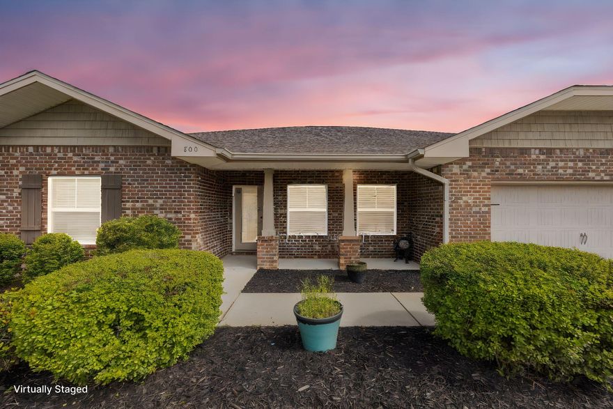 This stunning Tracey Acree-built home offers the perfect blend of modern elegance and everyday comfort. With 10-foot ceilings, crown molding, and a semi-open split floorplan, this 10-year-old gem is designed to maximize space and natural light. The spacious bedrooms and bathrooms feature laminate and tile flooring throughout making maintenance a breeze. At the heart of the home, the dream kitchen is a chef's paradise, complete with a built-in commercial-style fridge and freezer, granite countertops, and rich maple cabinets. Whether you're hosting guests or preparing family meals, this kitchen is as functional as it is beautiful. The luxurious master suite is your private retreat, featuring two walk-in closets, dual vanity sinks, a spa-like shower, and a relaxing whirlpool tub. The secondary bedrooms are equally spacious, making this home ideal for families of all sizes.

Step outside to a covered back patio that overlooks a fully fenced backyard, offering ample space for a future pool, garden, or a play area for kids and pets. With a large two-car garage and an extended driveway, there's also room for boat or RV parking.
Located in a desirable neighborhood just minutes from shopping, dining, both Air Force bases, and the world's most beautiful beaches, this home also enjoys proximity to a family-friendly park with playground, basketball court and a baseball field.
Don't miss your chance to own this incredible home. Schedule a showing today before its gone!
