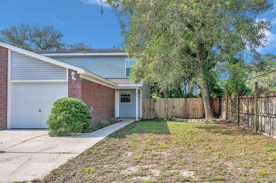 Welcome to your cozy retreat! This 2-bed, 1.5-bath abode boasts comfort and convenience. Downstairs, a seamless flow from living to kitchen awaits along with a 1.2 bath. While upstairs, two spacious bedrooms with adjoining bath and ample walk-in closets beckon. Luxurious LVP flooring graces both levels. A corner unit, it offers a sizable yard for outdoor enjoyment. Perfectly situated for Hurlburt Field or Eglin AFB access. 2015 roof, 2016 HVAC, and a 2020 water heater. Your ideal affordable home awaits.