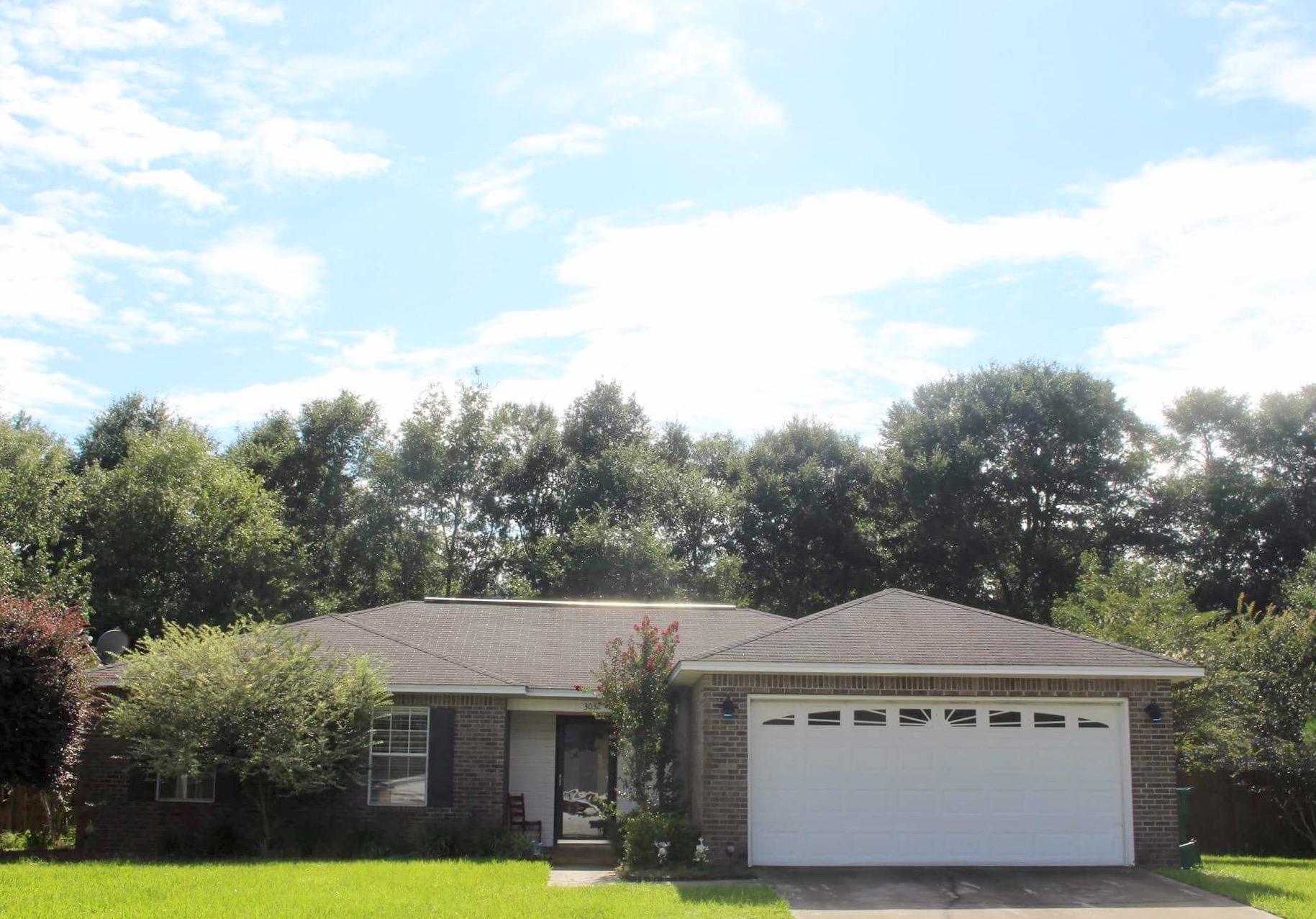 Well maintained 3 bd/2 ba brick home with 2 car garage situated on a large lot at the end of a culdesac in north Crestview. The home boasts a combination of Pergo flooring and tile flooring and has a nice sized living room with rear double French doors. The kitchen features a breakfast bar and comes equipped with refrigerator, stove/oven, diswasher and microwave. Breakfast area has built-in corner cabinet. A niche just off the kitchen is perfect for an office area. The master bedroom suite has double vanities and a walk-in closet. Nice rear covered patio and privacy fenced in backyard. Buyer to verify all areas of importance including but not limited to school zones, lot/room dimensions, zoning, etc...Hurry this one won't last very long!