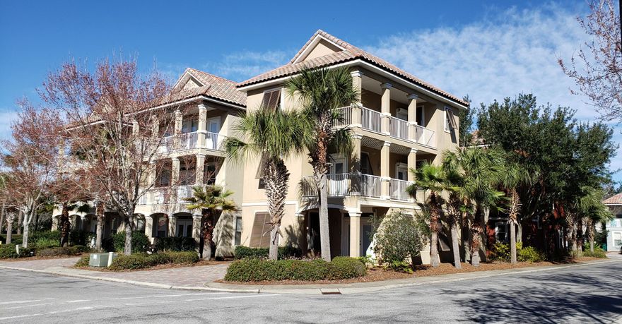 Best location in the Villages of Crystal Beach! This 3 story, 6 bedrooms, and 4 full baths home sits on a large corner lot surrounded with lush landscaping and 9 palm trees directly across from the one-of-a-kind ''Lagoon Pool''.In Pristine condition, original owner former LSU coach Les Miles has never rented the home and has only seldom used it as a private home for family and friends.The entire interior of the home has been freshly painted and luxury designer carpet installed in the bedrooms.The first floor features tile floors with an open living room, kitchen and dining room with a large bar top for friends to hang and visit while you cook, crown molding and picture windows, as well as a laundry with separate entrance, storage closet, a first-floor bedroom large enough for a king bed... and a full bathroom.The second floor offers a spacious master suite with 2 walk-in closets and direct access to the large wrap-around balcony, an additional bedroom plus a small ''bunk'' room.The third floor offers two more guest bedrooms with access to another large wrap-around balcony from both the hall and the second bedroom which is large enough to be used as a second living room if desired.In addition, for added peace of mind, the home has attractive plantation storm shutters on all windows and electric storm shutters on all doors (just flip a switch).New A/C system in 2016.All this AND an incredible investment opportunity! A conservative rental projection of 73,490 from RealJoy who manages 18 homes in the community.The Villages of Crystal Beach is the only gated community in Crystal Beach and features an incredible resort lagoon pool with a rock waterfall, beach-entry, hot tub, Tiki hut, a bar, bathrooms, outdoor grills and beautiful night lighting in a palm-tree landscape that keeps guests coming back year after year.With the community less than 3 blocks from the beach, you can take a short stroll or bike ride, park at the public parking at the Pompano Street beach access, the additional public parking across from the beach access, or jump on the Villages of Crystal Beach Sandy Express beach trolley which takes guests to and from the beach in Spring and Summer.When you're are done at the beach all the shopping, dining and entertainment you could want is only blocks away including The Destin Commons with a theater and bowling alley.Come see this amazing vacation rental and investment opportunity...it won't last long! 
