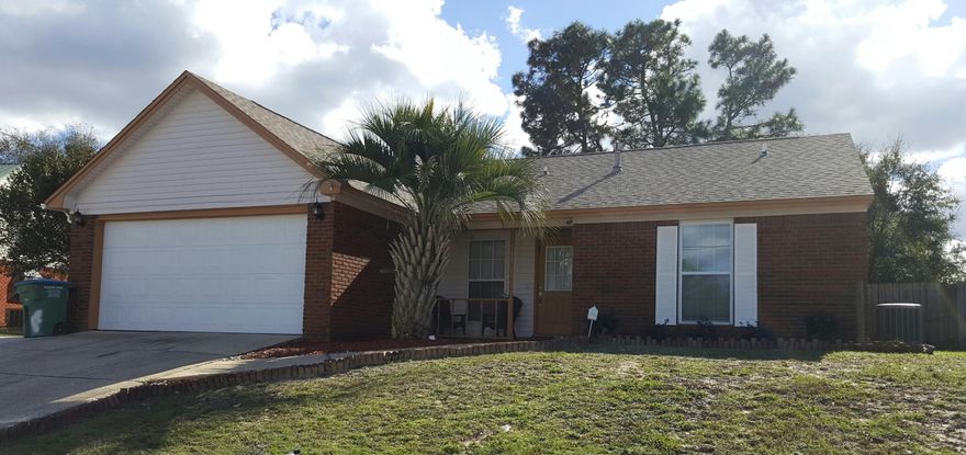 Who doesnt want to live south of I-10?!!!! Only 15 min to Duke field and the 7th Group Compound. This home is move in ready. Large fenced back yard with plenty of room for the kids to play. Once the kids are in bed enjoy a romantic evening in front of the fireplace. This home is just waiting for a new family to call it home! This home is all brick and has a split floor plan. Roof, water heater, and windows only 2 years old. All appliances will stay. Elemetry school bus stop at end of road, middle and high school is in front of neighborhood less than 5 min walk.