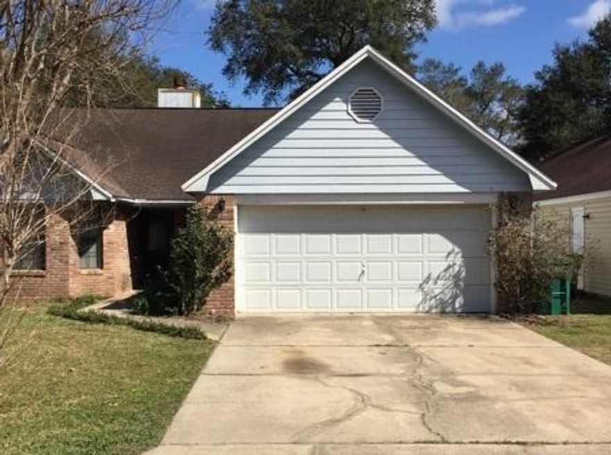 Bank owned. This home is located in the lovely Indigo Village subdivision and is close to military bases, shopping, and schools. Home is in need of work inside and out. However, home does come complete with 1,352 square feet of living space, split floor plan, cathedral ceilings, three bedrooms, two full bathrooms, and a two car garage.