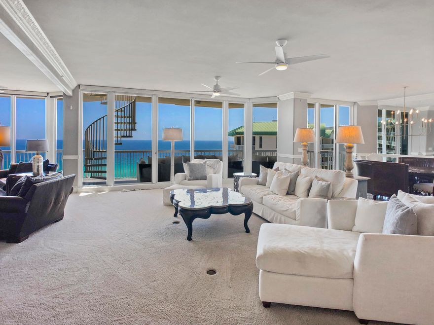 Luxury West-End  Beach Front Penthouse that includes its own private poolside cabana and two car garage with storage at Silver Shells Resort. This gorgeous  3BR/3.5BA condo also features a Private Rooftop Terrace with endless views of the tranquil waters of the Gulf of Mexico. Don't miss this exceptional opportunity to own your private slice of paradise! Perfect for a primary residence, second home or a vacation property.  Upon entering this elegant penthouse you are wowed by 10 ft floor to ceiling windows showcasing phenomenal views of the Gulf. Luxurious finishes include, travertine flooring, upscale designer furnishings, custom decorative trim, upgraded lighting and fixtures, wet-bar with ice maker and mini refrigerator, electric remote controlled shades
