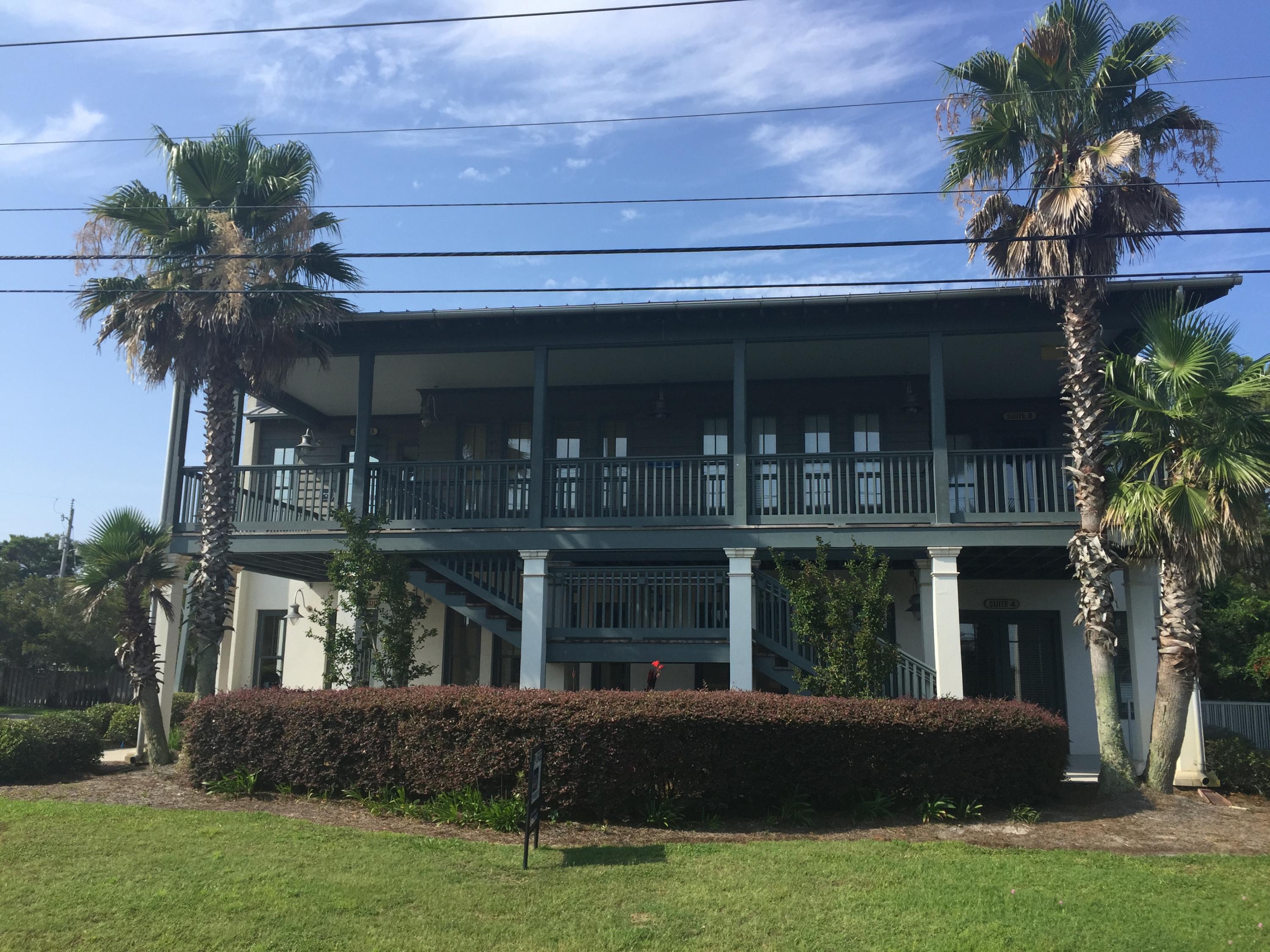 Beautiful office building positioned conveniently to 30A, Carillon Beach and Pier Park. This 2 story property comes with adequate parking to the east and west along with a great mix of professional and service tenants. The ground floor center unit is available at 1200sqft. This suite has a restroom, open space with great flow, and entry from either side. Great professional space!