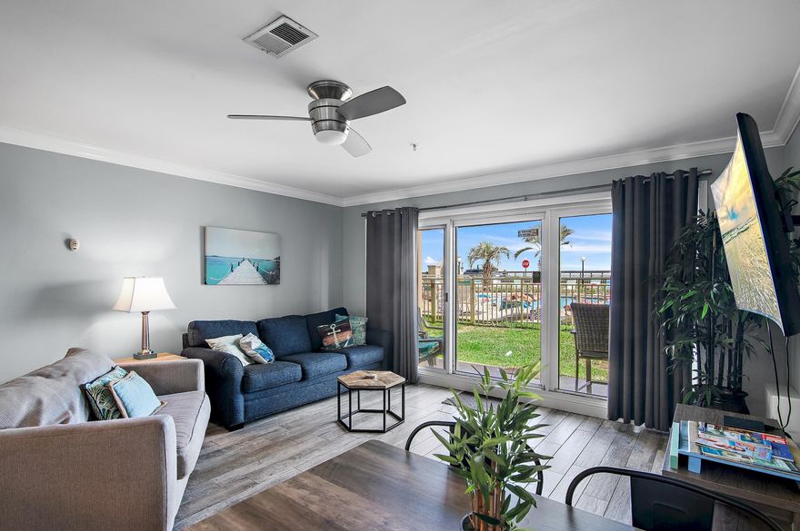 Located within the centrally positioned Maravilla community, this beautifully refreshed Gulf-view one-bedroom condominium offers the perfect blend of comfort, style, and coastal charm. Recent updates including fresh interior paint, new hallway bunk beds, updated lighting, and a hurricane-rated glass sliding door enhance both the aesthetic appeal and functionality of the space, creating a peaceful seaside retreat ideal for full-time living, vacation use, or rental investment.The thoughtfully designed floor plan features a comfortable primary bedroom, built-in bunk accommodations for additional guests, two full bathrooms, and a light-filled living area that invites relaxation after a day at the beach. With its inviting atmosphere and smart use of space, this unit delivers both convenience and versatility.

Maravilla offers an exceptional resort-style lifestyle with an impressive selection of amenities, including two community pools, a well-equipped fitness center, tennis courts, and gated security. Owners and guests also enjoy private deeded beach access, providing effortless opportunities to experience the sugar-white sands and emerald waters just steps away. Beautifully maintained grounds and a welcoming coastal setting make Maravilla one of the area's most desirable condominium communities.