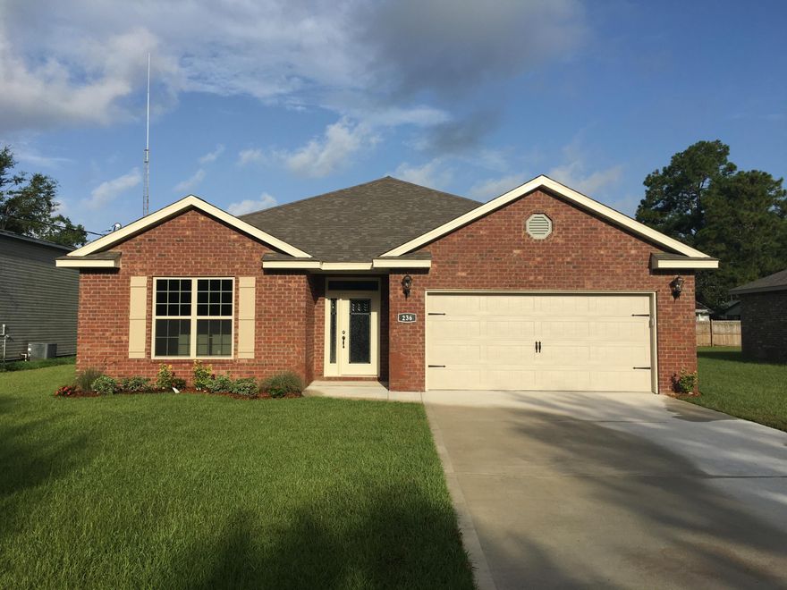 This beautiful all brick 3 bedroom 2 bath home is located west of Hurlburt with easy commutes to military base, shopping, and the sugar white beaches of the Emerald Coast. This home offers a spacious living room, beautiful kitchen with granite countertops, master bedroom with tray ceiling.This home offers a spacious backyard for entertaining. Make this beautiful home yours today. Buyer to verify all measurements.