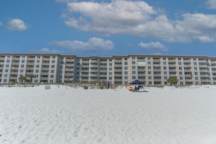 5th floor fully furnished condominium unit offers panoramic views and steps away from the Gulf of Mexico with bright, cheerful decor. This 5th floor condo has unobstructed gulf views from the kitchen, dining area, living room and master bedroom. Tiled flooring from front door to sliding glass doors in living room. New kitchen and bath cabinets, counter tops, bar stools and sofa sleeper and loveseat.    Property amenities include a seasonally heated Gulf front pool & hot tub, BBQ grill, community room, on-site rental office, exercise room, two levels of parking, and 497 feet of beach frontage. Island Princess is one of Okaloosa Island's most popular vacation properties.