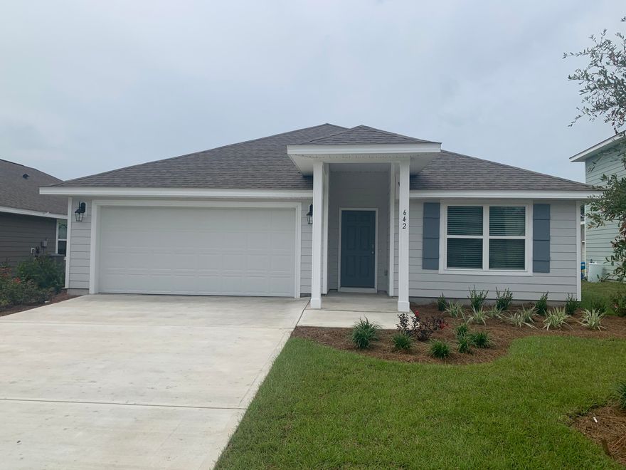 You must see this brand new 4 bedroom 2 Bath home with 2 car garage. This is a split bedroom design with the additional rooms located just off the foyer and Bedroom 1 located off the large living room. The standard features include; stainless appliance - stove, microwave and dishwasher, shaker style cabinetry, Vinyl flooring throughout common areas and in the bedrooms, Maxim lighting throughout, laminate counter tops and Moen plumbing fixtures. Also included is a standard smart home package with Keyless combo lock entry, IQ touch panel, and camera Doorbell. Lawn care is included in the rent. Pet may be considered pending owner approval.