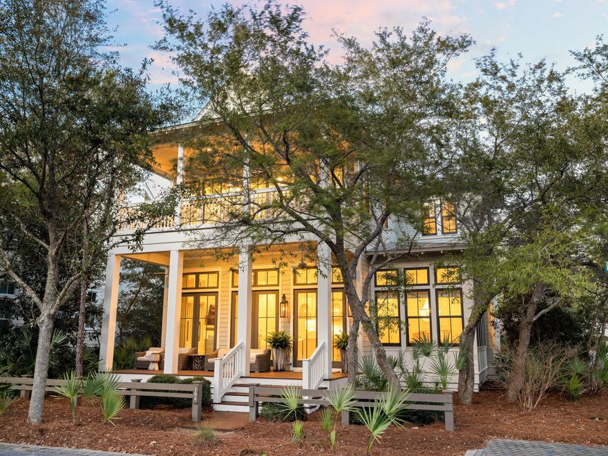 Tucked within WaterColor's prestigious Lake District, this stunning coastal retreat blends refined luxury with relaxed beachside living. Set on an expansive corner lot and spanning more than 3,700 square feet, the home is thoughtfully designed to balance elegance and everyday comfort. With five king suites, multiple living and dining areas, and a detached carriage house complete with a full kitchen, bedroom, bathroom, and living area with sleeper sofa, it offers ample space for hosting family and friends. This property has a proven track record as a strong income producer, generating $268,929 in 2022, $297,754 in 2023, and $309,773 in 2024, with $318,977 projected for 2025. From the moment you arrive, designer coastal d??cor, soaring ceilings, and rich marble countertops set a sophisticated tone. Deep covered porches invite morning coffee or evening wine, while the seamless indoor-outdoor flow creates a warm, welcoming atmosphere.
At the heart of the home, the gourmet kitchen features top-of-the-line stainless steel appliances, an oversized island with breakfast bar, and an elegant dining space perfect for gatherings. The open living area extends through grand doors to a private outdoor oasis. Designed for easy entertaining, the backyard includes a built-in kitchen with grill, Big Green Egg, and sink, along with an inviting outdoor fireplace and shower  ideal after a day at the beach.
Perfectly positioned just steps from the Frog Pond Pool and Sandhill Park, this prime location is minutes from Camp WaterColor, the Boathouse, the Beach Club, and the charming streets of Seaside. Whether as a primary residence, vacation retreat, or investment property, this exceptional WaterColor home delivers the best of 30A living  elegance, comfort, and coastal charm.