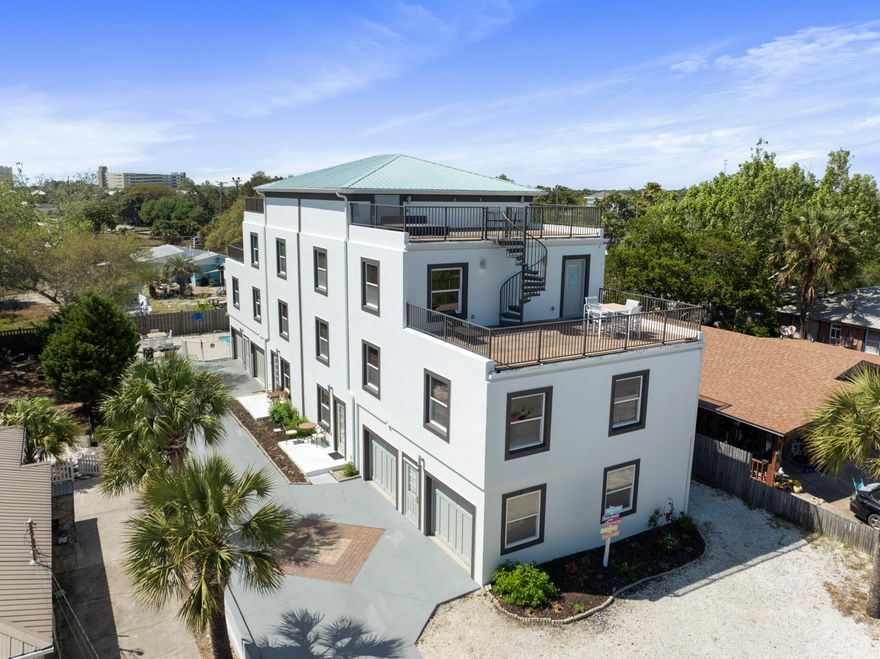 Investors, this is your golden opportunity! Located in the highly desirable Bid-A-Wee Beach neighborhood just steps away from your private beach access and just 2 Miles from Pier Park!  This DUPLEX is designed with rental potential in mind. Each unit boasts its own private entrance, making it easy to rent out separately or accommodate a large family seeking spacious living.With a first-floor bedroom and kitchenette in each unit, guests can enjoy the ultimate convenience and privacy. Each bedroom features its own full bathroom, ensuring comfort for everyone. Relax by your private pool--perfect for entertaining or soaking up the sun after a day at the beach!  This gem is priced to sell and offers unmatched potential in one of PCB's most sought after areas.  This won't last long!!