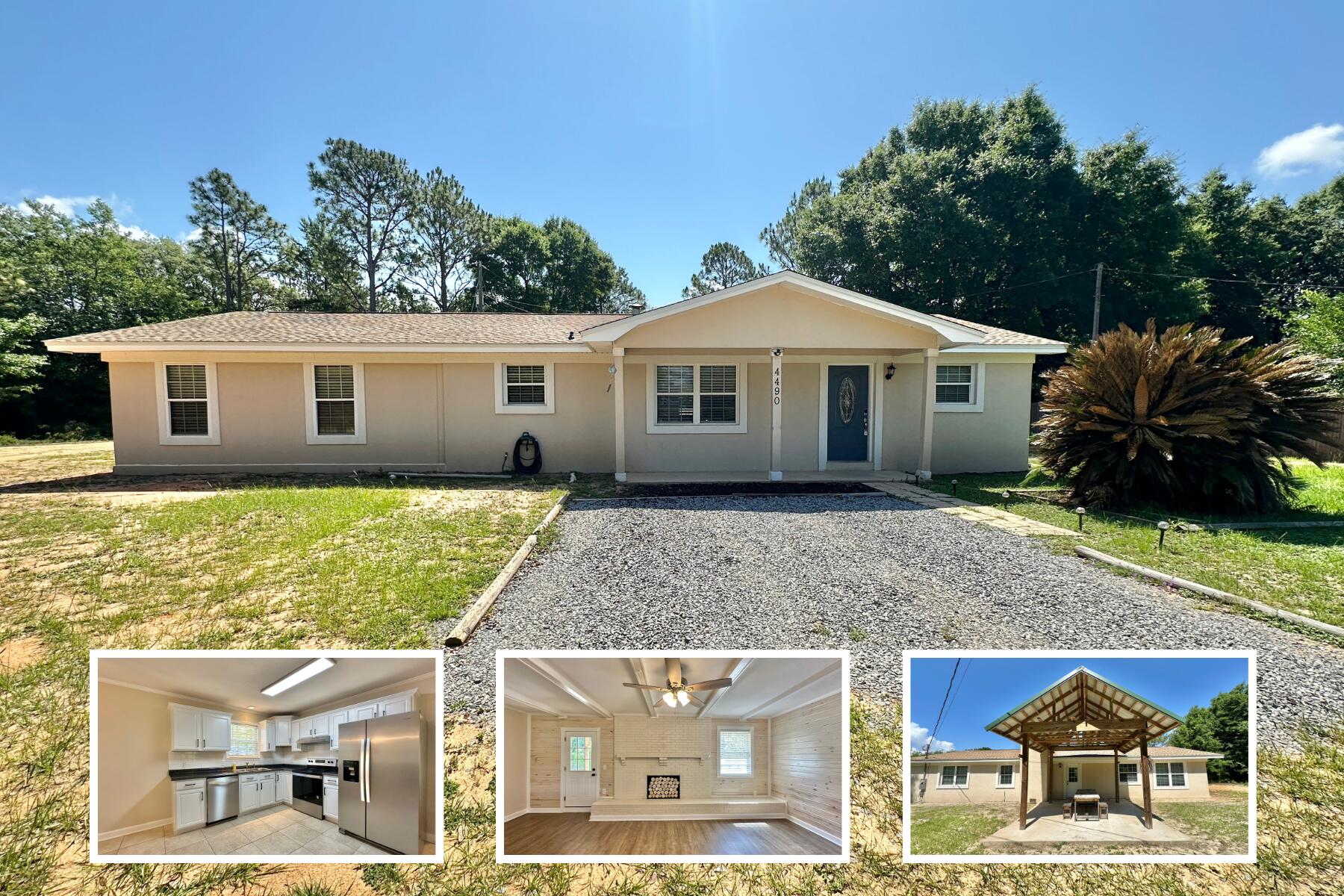 AVAILABLE NOW!! Charming 3BR/2BA Florida cottage on a spacious lot in the Holley community, near local boat ramp and river access. This home features a split floor plan along with a open and cozy living area. The kitchen includes a large bar and space for an island, with plenty of room for dining. Enjoy unique touches like tongue-and-groove pine walls, beamed-look ceilings, recessed lighting, and a covered back porch. Plenty of storage on bookcases/shelves in kitchen and living areas. NO smoking. 600 minimum FICO credit score required in addition to meeting rental criteria. Pets allowed upon approval with a non-refundable pet fee. All applicants are required to complete an application on https://onefamilypropertyservices.petscreening.com/
regardless of if they own a pet or not. Applicants with an ESA are also required to complete the application.
** Fees Required once an application is approved include, but may not be limited to: Security Deposit, Non-Refundable Fees (cleaning and rekey), $20 Certified Mail Fee, and Pet Fees (when applicable).