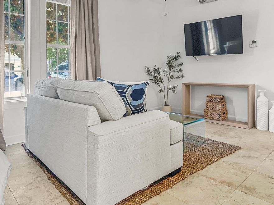 This adorable studio is conveniently located in the Village of South Walton in Building H. Beautifully and tastefully decorated, this unit has everything you need to enjoy your stay, including a queen bed, sofa, bistro table, and flat screen TV. Location makes this a great beach retreat as it is in the heart of the action, just a few feet from both pools and a few yards to Rosemary Beach. This unit features a kitchenette with refrigerator, sink, microwave, coffeemaker, designer cabinets, granite counter tops and full bath. The Village of South Walton community offers two heated pools, tram service to the deeded beach access, restaurants, bike rentals and boutique shopping.